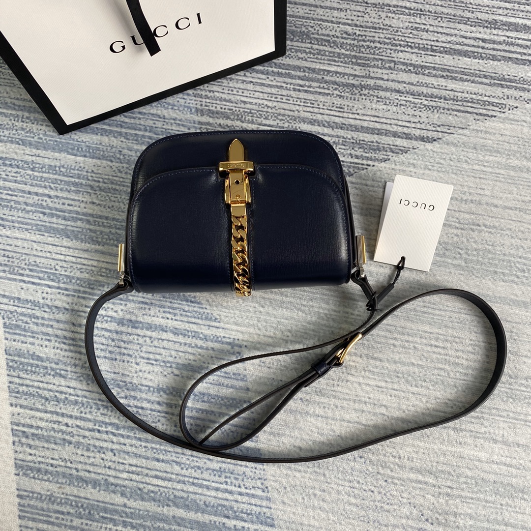 Gucci Sylvie 1969 Mini Shoulder Bag 615965 Dark blue